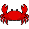 お正月に人気のご馳走である真っ赤な蟹（カニ）のアイコンイラスト