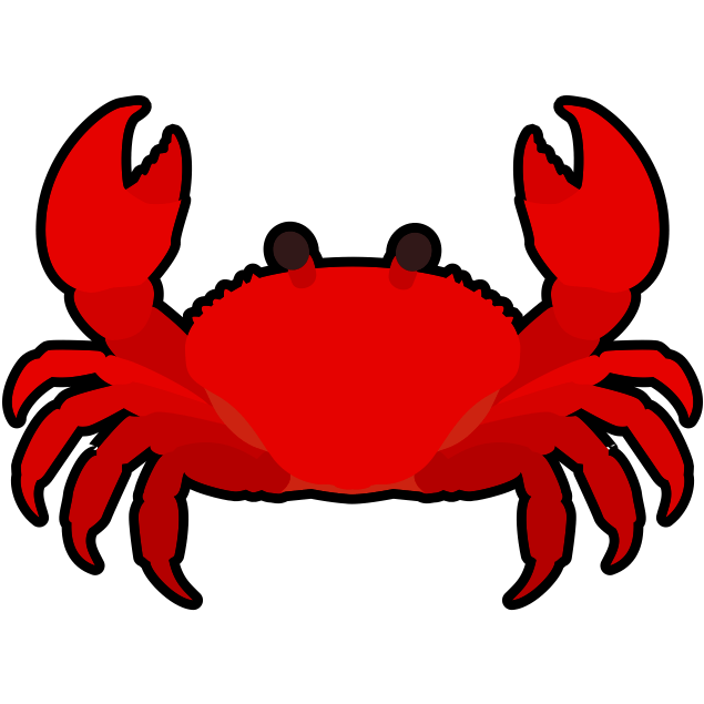 お正月に人気のご馳走である真っ赤な蟹（カニ）のアイコンイラスト
