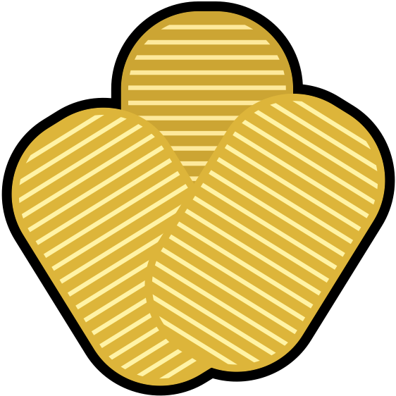 黄金色の小判が3枚、互い違いに重なっているアイコン