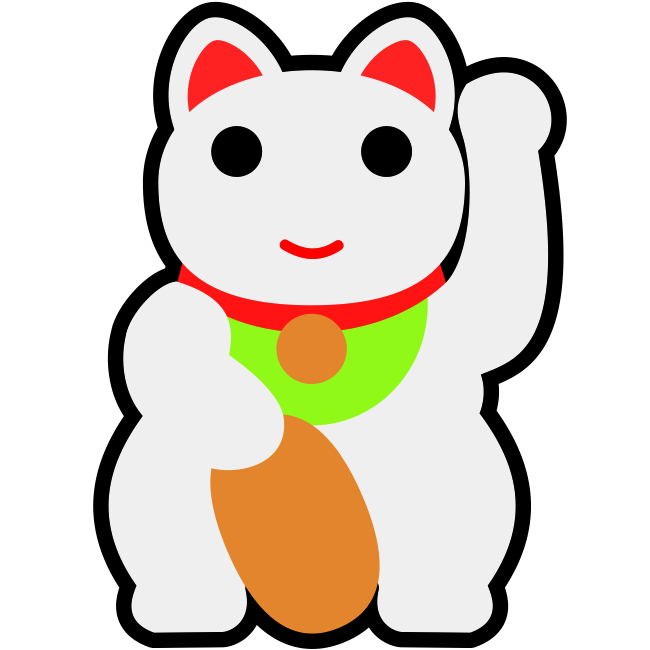 正月の飾り・店内POPに！かわいい招き猫アイコン素材