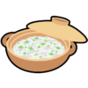 春の七草とお米を土鍋で炊いた七草粥のアイコン