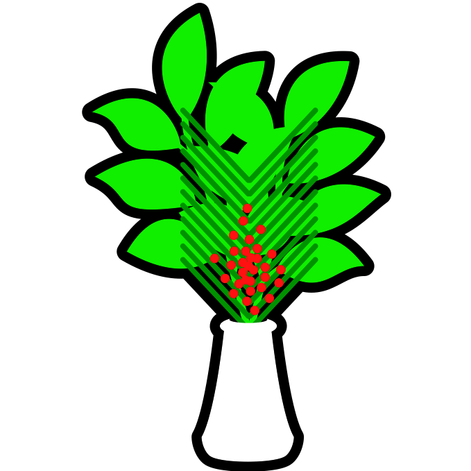 正月・神事に使える榊(さかき)のアイコン素材|和風・神社・お供えイラスト