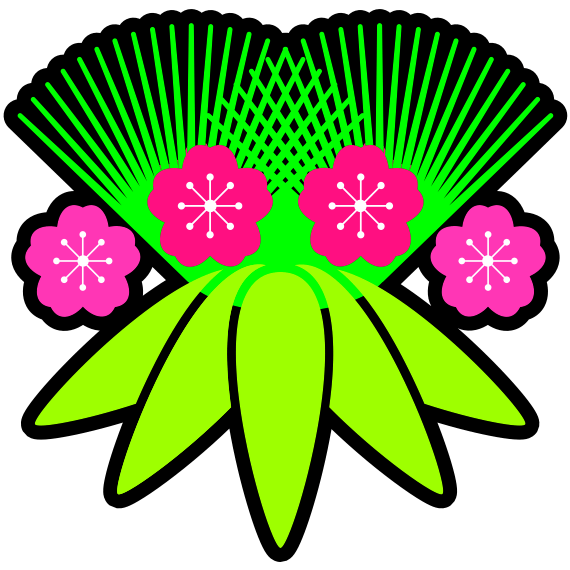 正月デザインを華やかに彩る松竹梅の縁起の良いアイコンイラスト