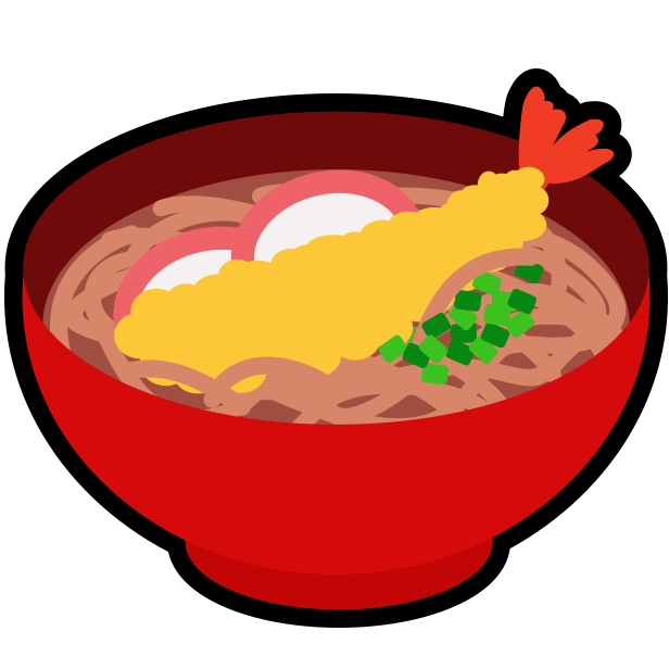 エビ天・かまぼこ付き！年末年始・和食のアイコン素材（高画質PNG）