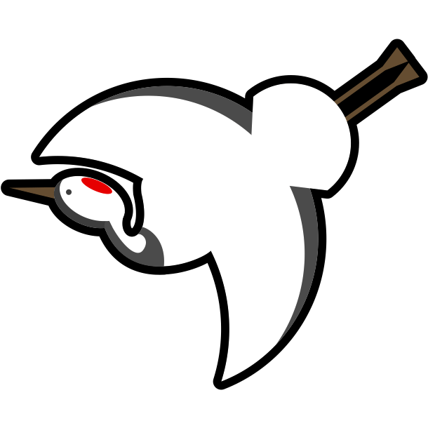 正月の空を優雅に飛ぶ鶴のアイコン