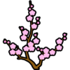 新春を華やかに彩る梅の木のアイコン素材
