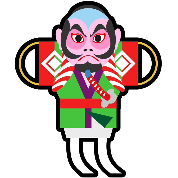 お正月の風物詩である縁起の良い奴凧のアイコンイラスト素材