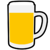お祭りの賑やかな雰囲気に溶け込む生ビールのアイコン