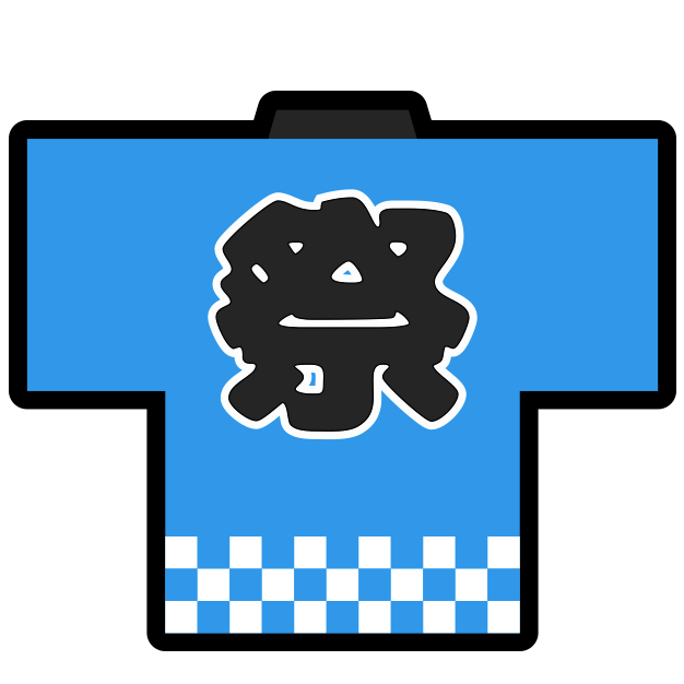 清々しい青色のお祭り法被のアイコン