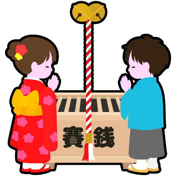 【初詣・神社参拝】晴着の子供たちが可愛い!お正月・七五三に使える無料アイコンイラスト