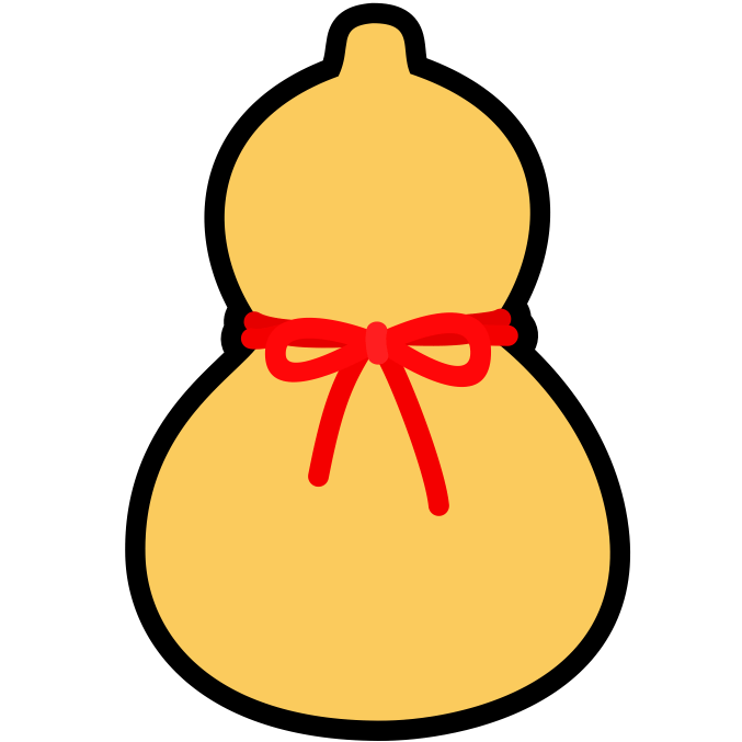 新年の無病息災を願う縁起物、「六瓢（むびょう）」のひょうたんのアイコン