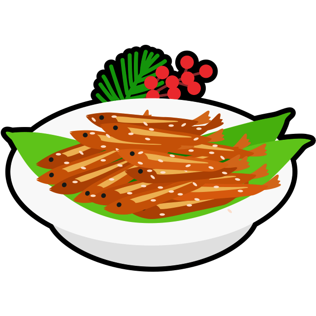 おせち料理の素材である田作り(ゴマメ)のアイコン