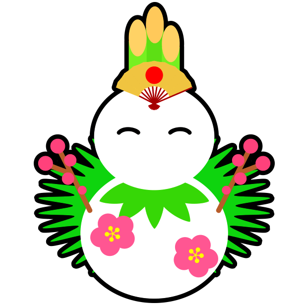 門松装飾を施した「正月雪だるま」のアイコン