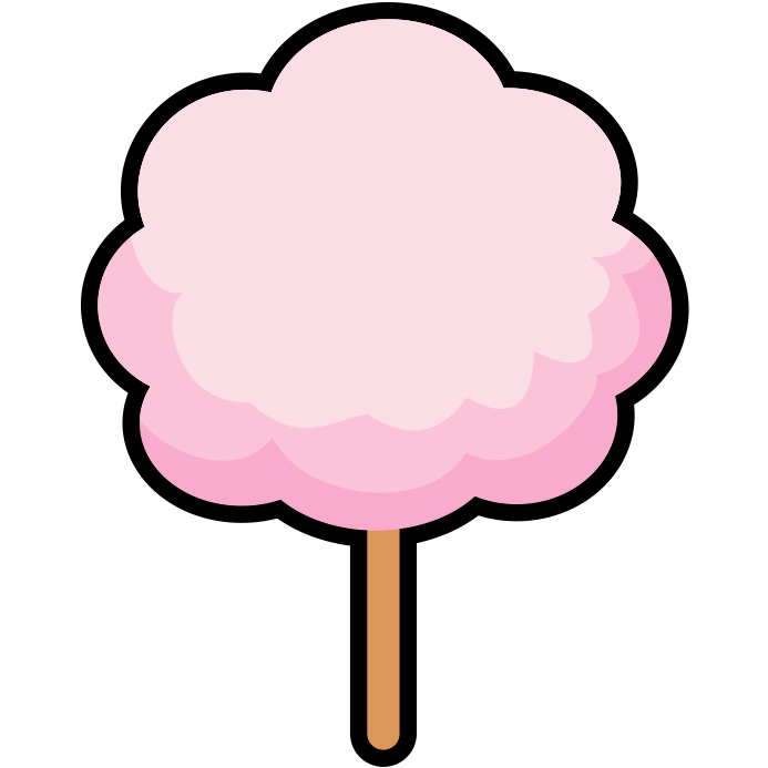 お祭りの定番、綿菓子（綿あめ）のアイコン