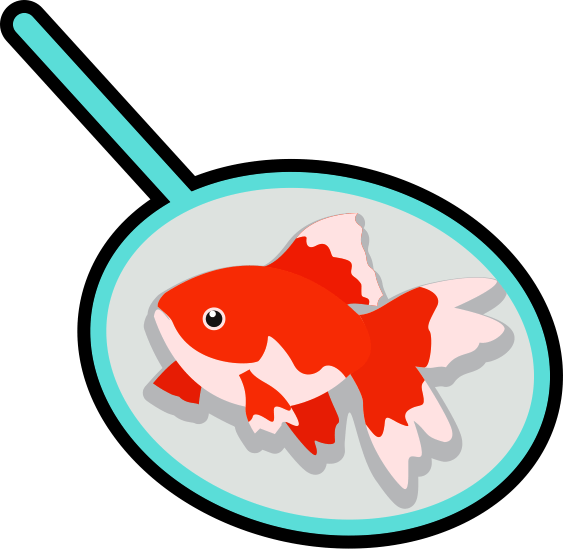 お祭りや夜店の金魚すくいのアイコン