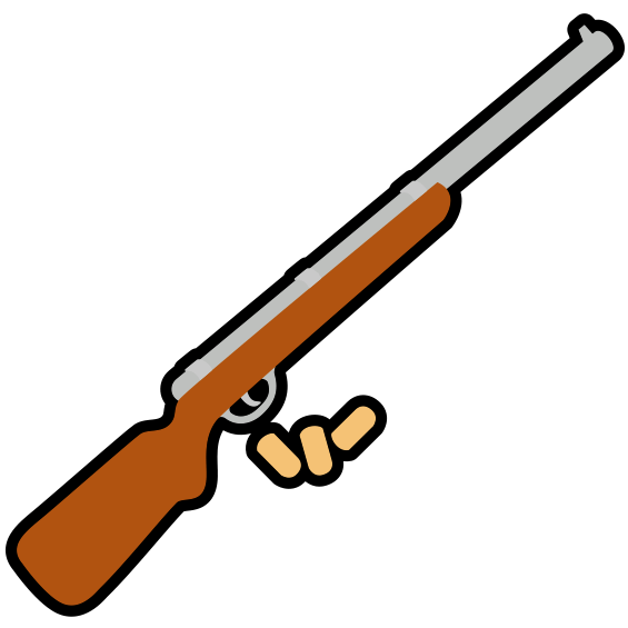 縁日の射的で使う玩具のライフル銃のアイコン