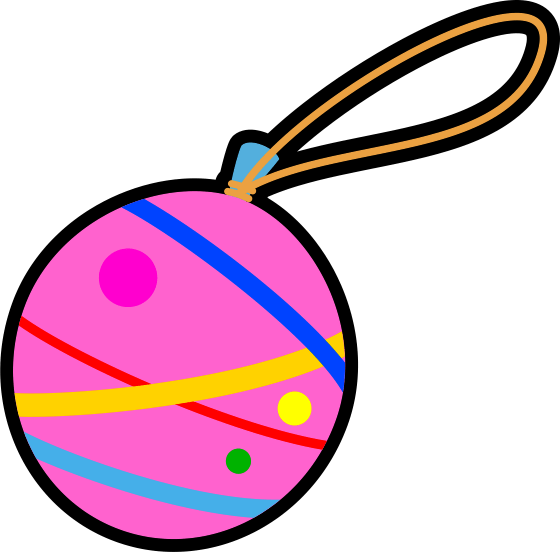 夏祭りの定番、ピンクのヨーヨー（水風船）のアイコン