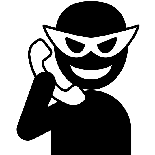 特殊詐欺注意のアイコン|白・黒の図