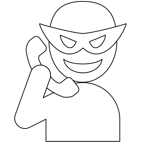 特殊詐欺注意のアイコン|白ベタに黒縁取り