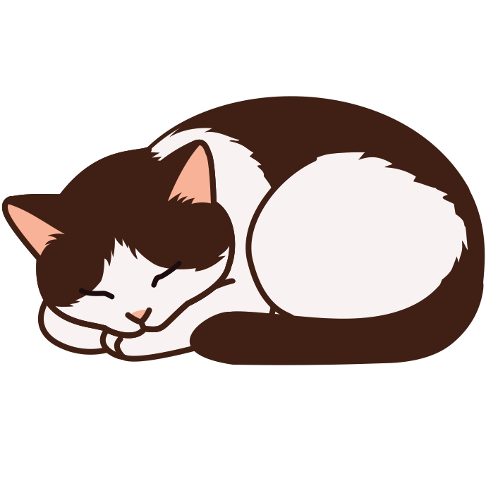 気持ちよさそうに眠っている猫のイラスト