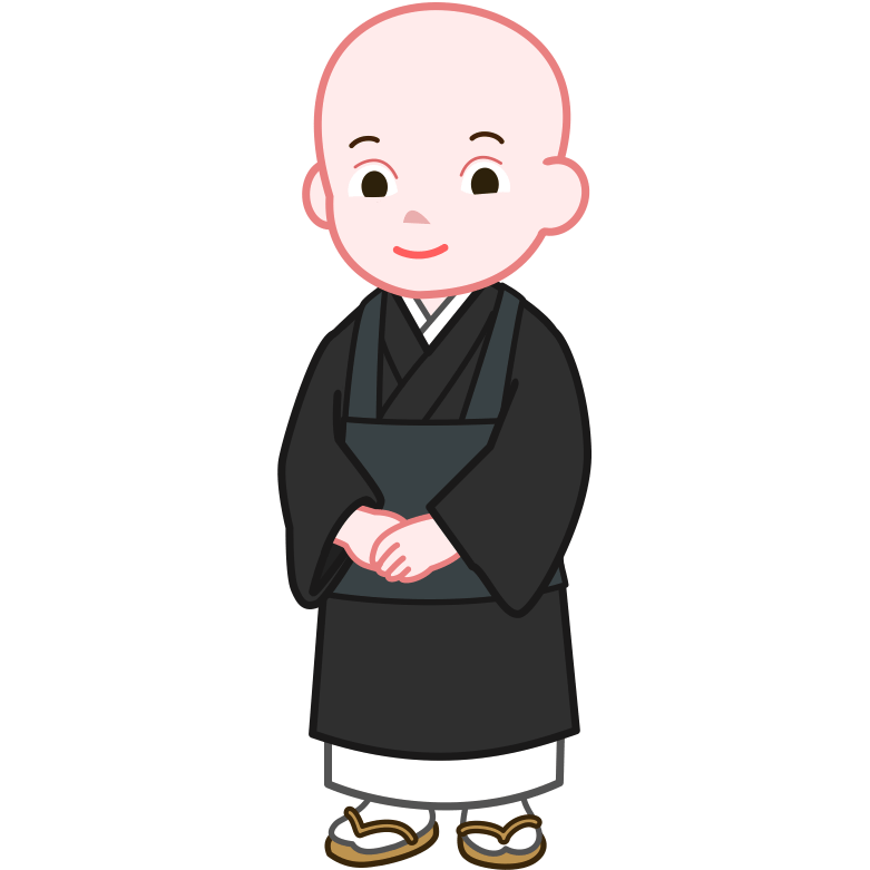 まん丸顔の可愛い小坊主のイラスト