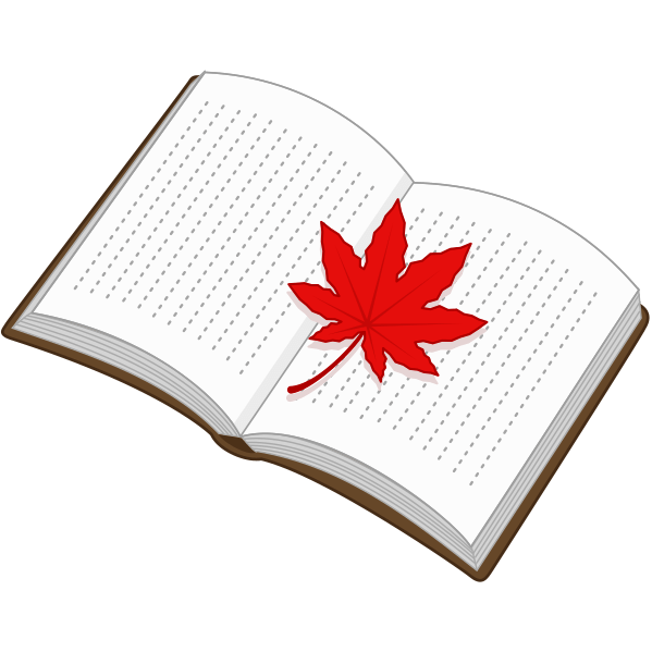 紅葉の栞を挟んだ本のイラスト