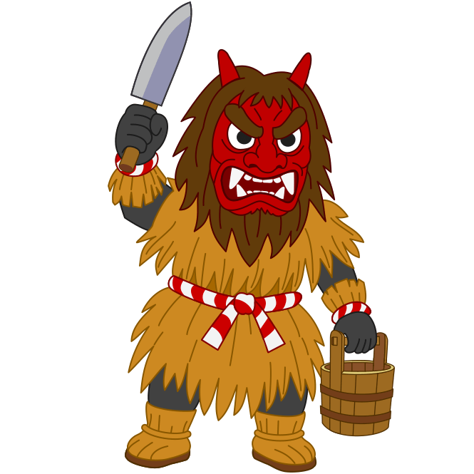 赤面のナマハゲのキャラクターイラスト