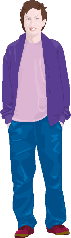 若い男性 ラフな格好の若い男性のイラスト