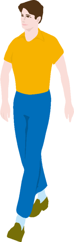 長身の男性 長身の男性がゆったり歩いているイラスト