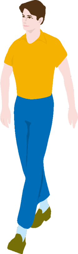 長身の男性 長身の男性がゆったり歩いているイラスト
