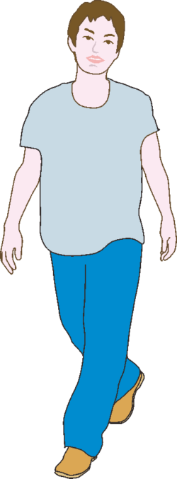 歩いている若い男 軽快に歩いている若い男性のイラスト