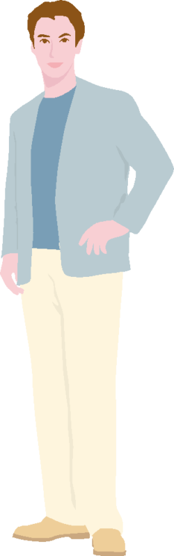 ブレザー姿の男性 立ちポーズを作っているブレザーを着た男性のイラスト