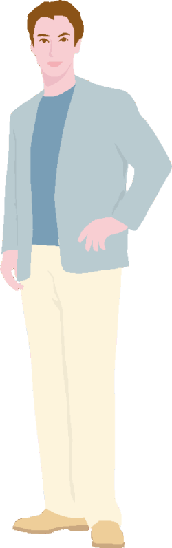 ブレザー姿の男性 立ちポーズを作っているブレザーを着た男性のイラスト