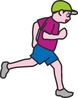 元気に走っている男の子のイラスト