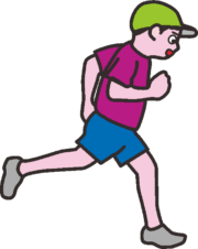 元気に走っている男の子のイラスト