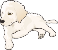 子犬 たそがれている子犬のイラスト