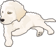 たそがれている子犬のイラスト