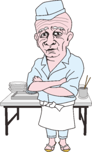 板長爺さん 腕組みしている板長爺さんのイラスト