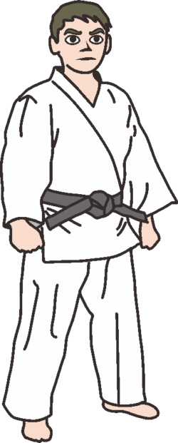 若い柔道選手のイラスト