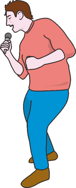 カラオケを歌う男性 カラオケで熱唱する男性のイラスト