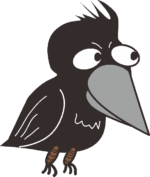 カラス 目が大きくて面白い顔のカラスのイラスト