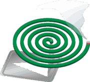 線香立て金具にセットされた蚊取り線香のイラスト