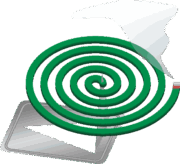 線香立て金具にセットされた蚊取り線香のイラスト