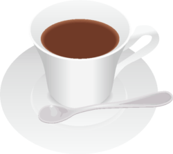 ホットコーヒー 白いカップに入ったホットコーヒーのイラスト