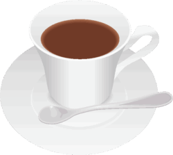 ホットコーヒー 白いカップに入ったホットコーヒーのイラスト