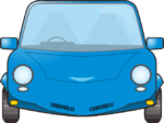 クルマ 青い小型乗用車のイラスト
