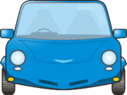 青い小型乗用車のイラスト