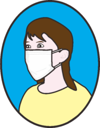 抗菌マスクをしている女性のイラスト