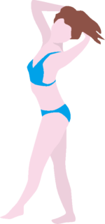 立ち姿の水着女性のイラスト