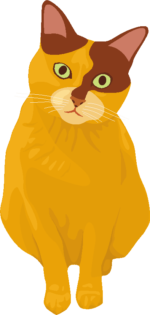 小首を傾げる猫 小首を傾げている茶色い猫のイラスト